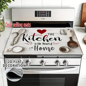 Heart Design Rubber Stove Protector, Kitchenware, Heat Resistant, Non-Slip, Water Absorbent, Easy Clean, Oven Pad, Refrigerator Pad, Kitchen Counter Cover, Home