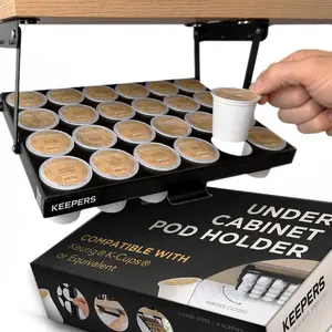 Coffee Keepers Under Cabinet Coffee Pod Holder Black