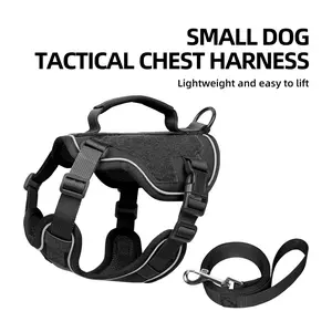 Dog Harness Vest with Leash, Reflective Tactical Dog Backpack, Suitable for Small Medium Dogs, Pet Walking Gear, Comfortable Design