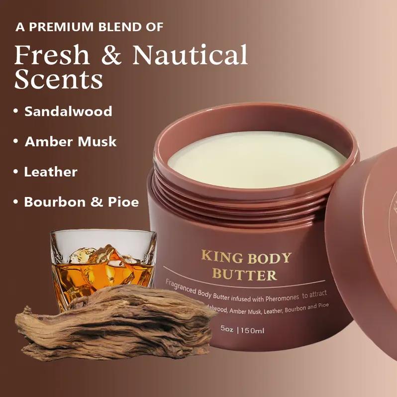 King Cologne Body Butter Deep Hydration & 24H Moisture | Luxury Skincare Must-Have for Glowing, Soft Skin | Perfect for Your Body Care & Self-Care Routine