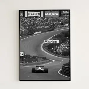 Ayrton Senna Poster, Retro Ayrton Senna Poster, Black and White F1 Poster, Formula 1 Print, F1 Print