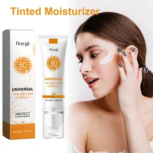Tinted Sunscreen for Face SPF 50, Universal Tinted Moisturizer SPF50 PA+++, Protector Solar Con Color, Hydrating Sun Essence Face Sunscreen, Long Lasting Protection, Sunscreen Against