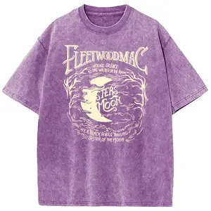 Digitex Vintage Moon Oversized Acid Wash T-Shirt – Heavyweight Cotton Streetwear for Men & Women Menswear Shortsleeve Top Hoodie Outdoor Sport