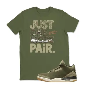 Shirt To Match Jordan 3 Olive, Jordan 3 Family Affair Medium Olive Matching Sneaker Tee Shirt, Sneaker Graphic Tee, Sneaker Match Hoodie,