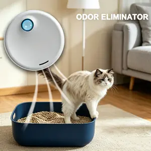 Electric Automatic Air Freshener for Pets, Abs Odor Eliminator, Cat Litter Sensor, Smart Lid, Sustainable Waste Handling