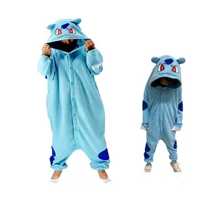 Bulbasaur Onesie Kigurumi Adults Cosplay Costume Halloween Birthday Gift Anime Winter Pajamas Clothes