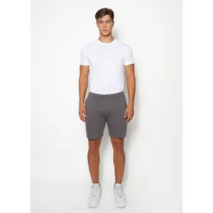 ASH GREY 8"INSEAM SOLID SLUB KNIT FLEECE SHORT PM-2440