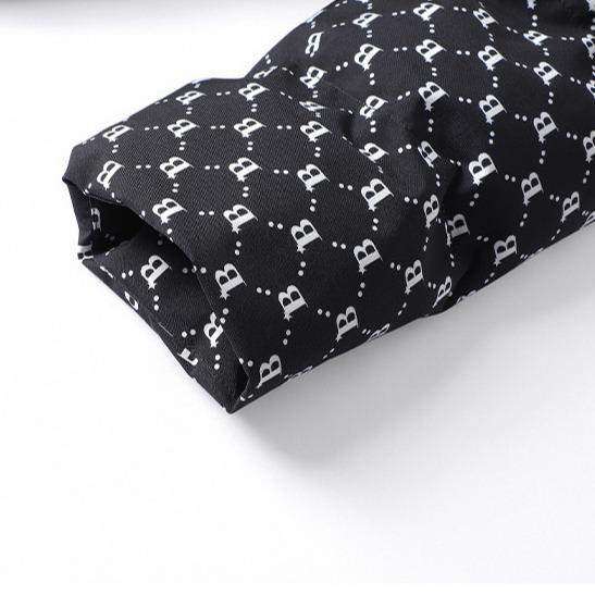 Puffer Jacket Men's Black and White B Monogram Stand Collar Quilted Coat Fashionable Sleeves Casual Winter Warm Outdoor Clothing