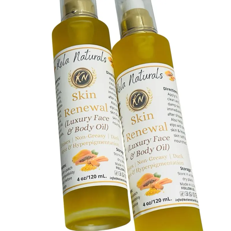 Kela Naturals SKIN RENEWAL Glow Face & Body Oil for Dark Spots and Hyperpigmentation  for Natural Moisture & Nourishment