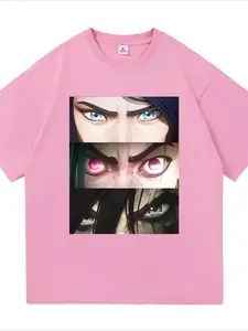 Jayvik T Shirt Fashion Men Aesthetic Anime Arcane Jayce X Viktor T-Shirt Unisex High Quality Cartoon Vintage Cotton Tees Shirts