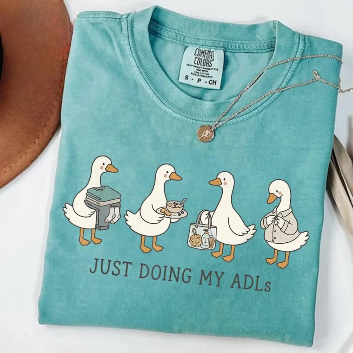 Comfort Colors Just Doing My ADLs Funny Goose Shirt, Nurse Shirt, CNA OT Shirt, Occupational Therapy Tee, Healthcare Worker Gift Shirt