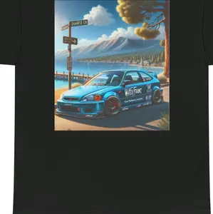 Honda Civic T-Shirt for Kids & Adults - Comfortable Crewneck Shortsleeve with Graphic Design - Womenswear, Summer Casual Top - Tropical, Midi