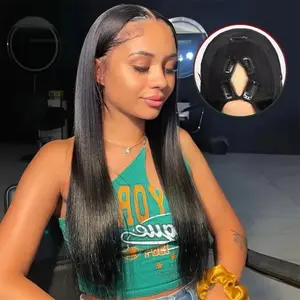 V Part Wigs Human Hair 180% Density Straight Upgrade U Part Human Hair Wigs with Drawstring No Leave Out No Sew Glueless Clip In Half Wig for Women Randomly Gift