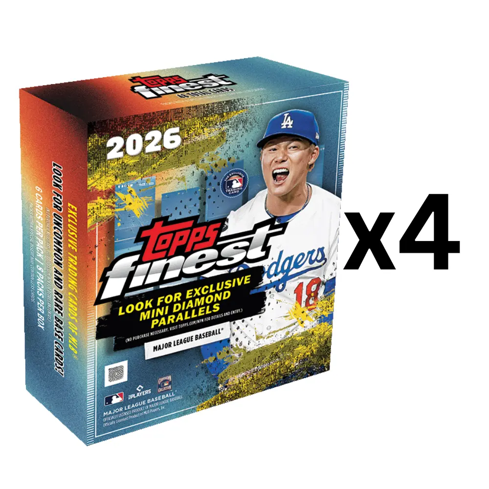 1338 BASEBALL 2026 TOPPS FINEST BASEBALL MEGA BOX X4 - NEW RELEASE! CHASE DIAMOND PARALLELS, AUTOS AND NUMBERS!!