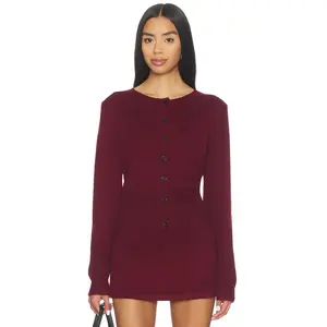 Amelie Teje Elle Knit Top in Dark Red