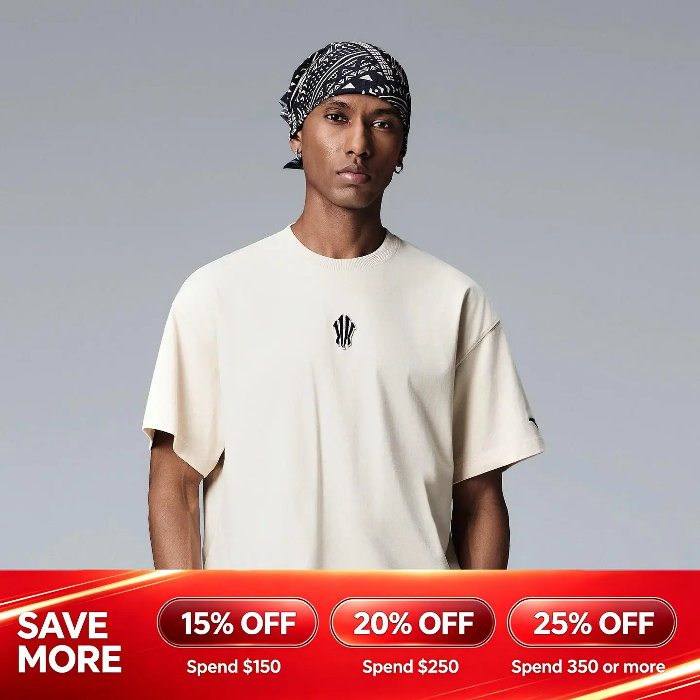 [Back to School] ANTA Hélà Short-Sleeve Tee KAI Kyrie Iviring White Short Sleeve BTS