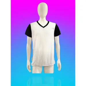 Sublimation Black Contrast V neck shirt (ladies size)