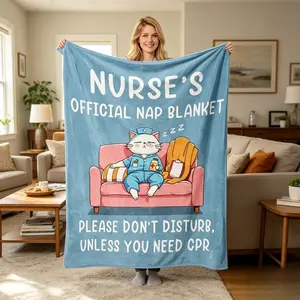 Funny Nurse Fleece Blanket | Soft & Cozy Throw for Adults and Children | Labor & Delivery Nurse, Nurse Practitioner Gift | Slogan Print Blanket for Nurses Week, Christmas, Birthday & Thanksgiving