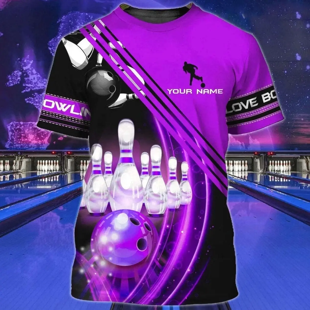 Personalized 3D Bowling Shirt, Custom Team Uniform, Breathable Sports Jersey For Men Women D4W