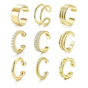 Women's Non Piercing Ear Cuffs, Earcuff, Lightweight Clip on Cartilage Earrings Ideal for Non Pierced Ears, Fashionable Faux EarringsGift