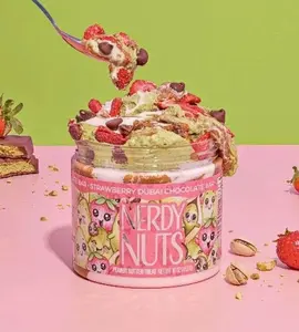 Strawberry Dubai Chocolate Bar Peanut Butter Treat By Nerdy Nuts