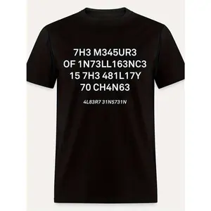 Ootd T Shirt Humorous "7h3 M34ur3 157h 0717" Graphic Men's T-Shirt - Casual Black Cotton Tee with Short Sleeves