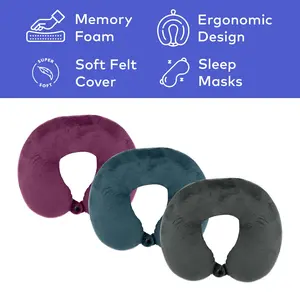 Memory Foam Travel Pillow with Sleep Mask