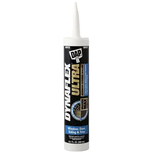 Dap DynaFlex Ultra White Self Adhesive Sealant - 10.1oz, Pack of 12, Waterproof Bond for Indoor/Outdoor Windows, Doors, Siding Trim