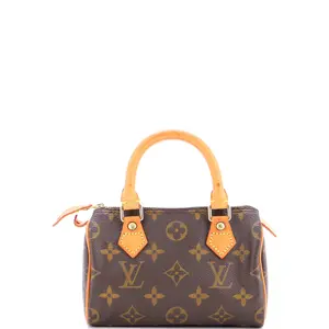 Pre-owned Louis Vuitton Canvas Coated Top Handle Bags Speedy Mini HL Handbag Monogram Canvas by Rebag