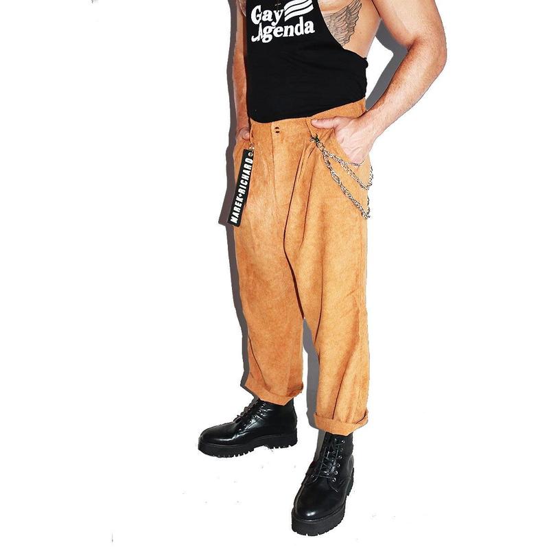 Blitzen Crop Corduroy Pants-Tan