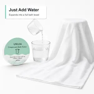 UNIJIA Compressed Bath Towel 27.5"x55.1", Portable Travel Magic Towel Tablet, Space-Saving Shower Towel for Hotel & Gym
