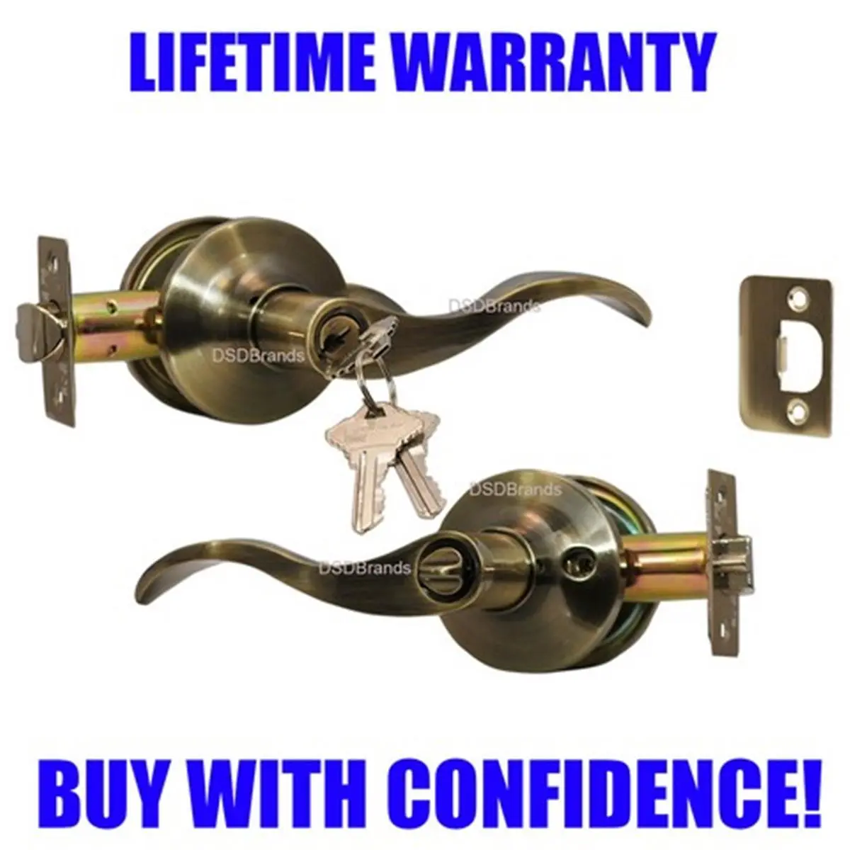 Constructor Prelude Entry Lever Door Lock with Knob Handle Lockset- Antique Bronze