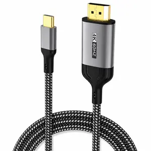 USB C to HDMI Cable 4K@60Hz, Type C to HDMI Cord Compatible with iPhone 15/16/17, MacBook, iPad Pro, Galaxy, for TV/Monitor/Projector