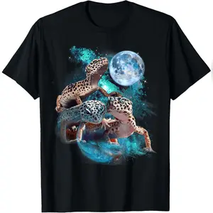 3 Moon Gecko Funny Reptile Leopard Lizard Geckos Art Novelty T-Shirt Comfy Everyday T-Shirt