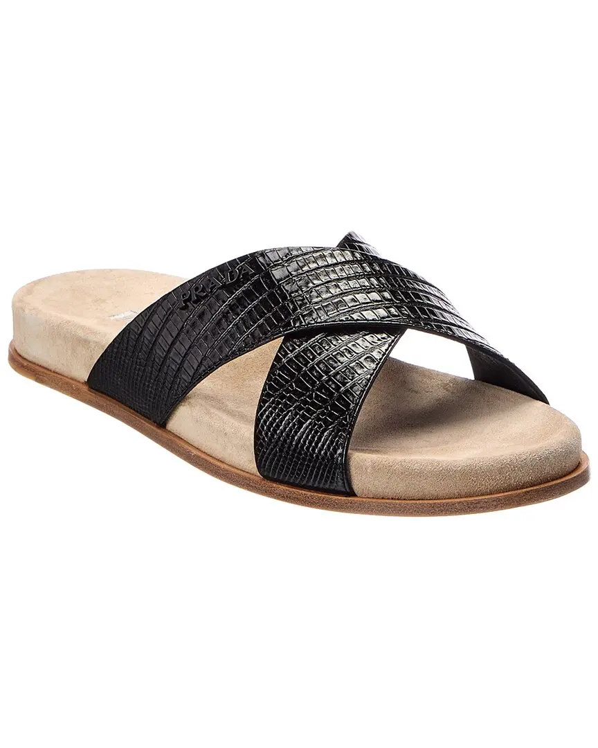 Prada Croc Leather Sandal