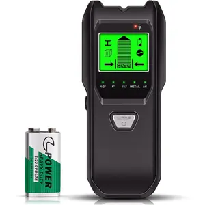 Stud Finder Wall Scanner, 5 in 1 Multifunction Stud Locator with Upgraded  Sensor,  LCD Display and Audio  for The Center & Edge of Metal, Studs, AC Wire, and Pipe Detection (Charcoal)