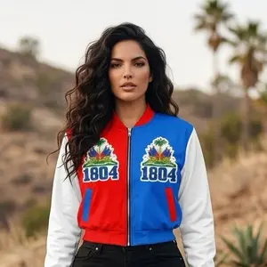 Haiti 1804  Coats Casual 100% polyester, custom-made bomber jacket Womenswear Long Sleeve  Outerwearwomen