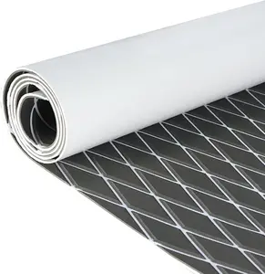 KXKZREN Premium EVA Foam Self-Adhesive Boat Decking Sheet, Non-Slip Waterproof Diamond-Textured Traction Pad, Durable Custom-Fit Marine Flooring for Pontoon, Bass, Fishing Boat Accessories