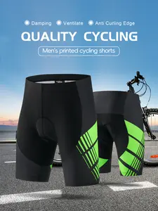 1-pack men’s 4D breathable quick-dry anti-curl cycling shorts with thickened padding—road and mountain bike outdoor sports style