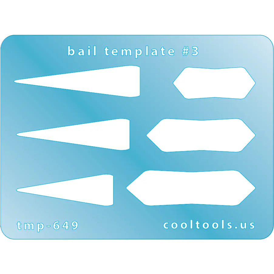 Bail Template #3, Stencil for Cutting and Creating Perfect Bails by Cool Tools, Repeatable Reusable Templates for Jewelry Making