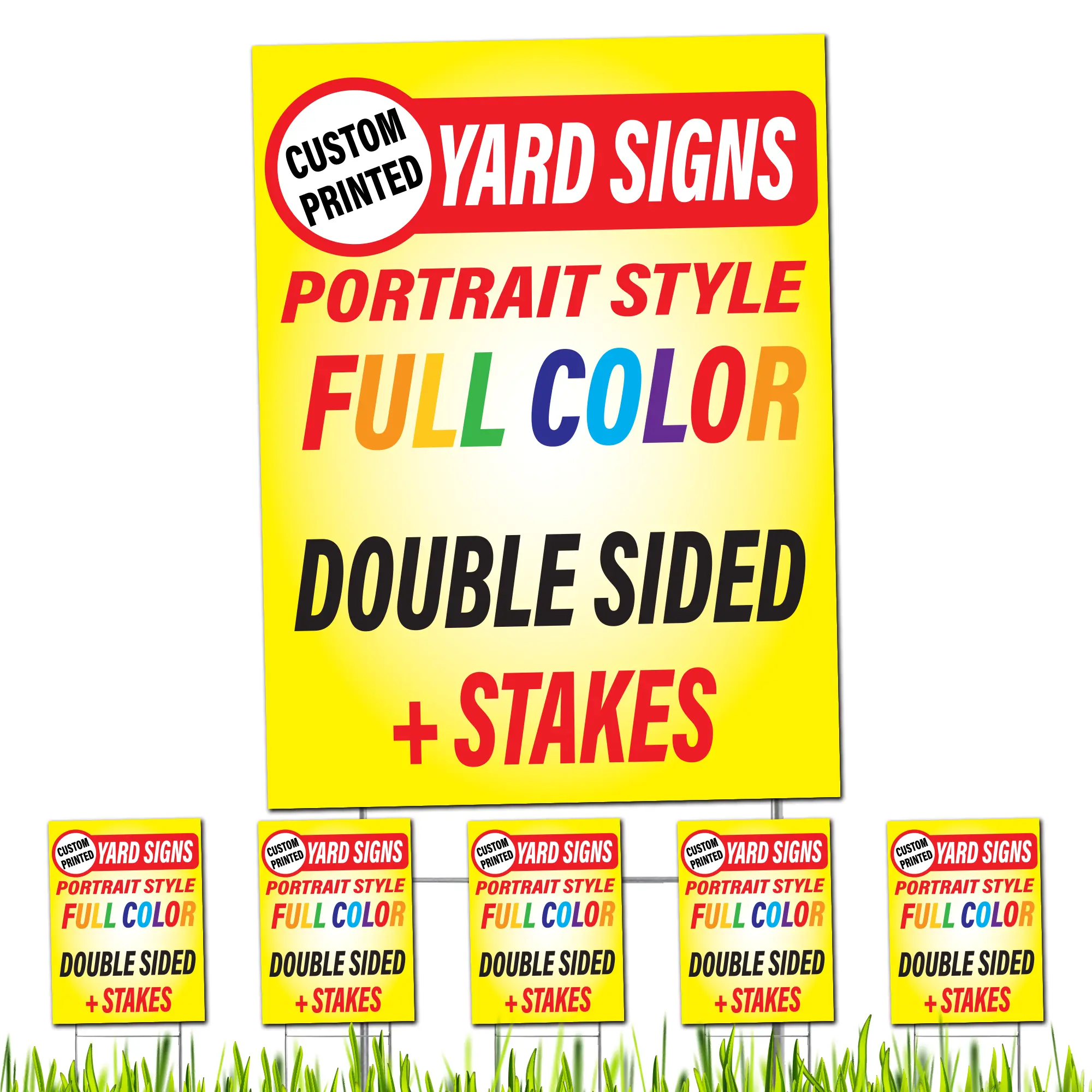 Custom Portrait Style Yard Signs (12x18, 18x24, 24x36 inch)