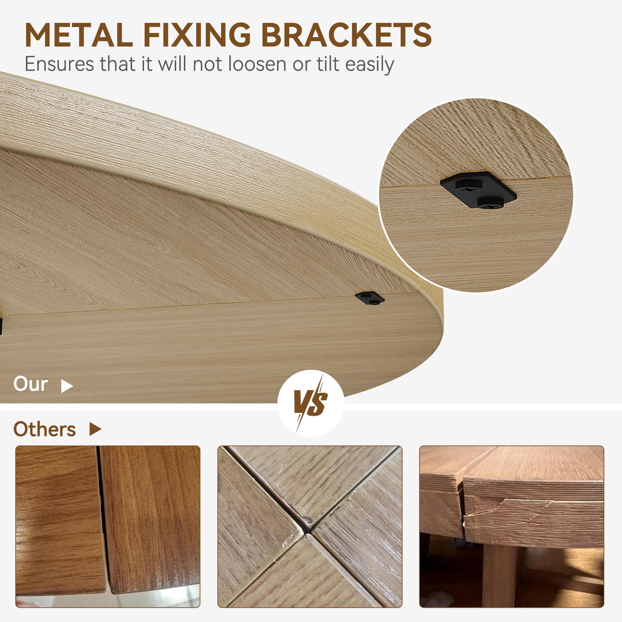 47" Round Space-Saving Dining Table Rustic Wooden Kitchen Table for 4 with Sturdy Pedestal Base Modern Farmhouse Style Multiple Ideal for Dining Room & Kitchen 120 cm Diameter