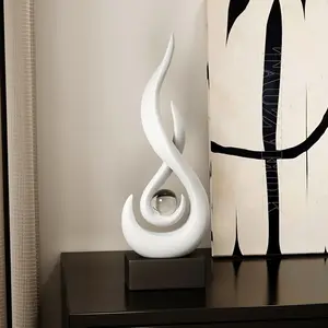 Abstract Flame Design Resin Ornament, Abstract Figure Sculpture, Modern Art Home Decor, Unique Desktop Decoration, Fashionable Accent for Living Room and Office