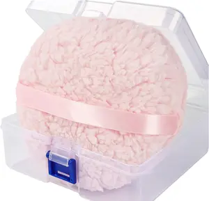 Powder Puff, 6'' Powder Puff for Body Powder,Body Powder Puffs and Container,Oversize Dust Puffs for Women