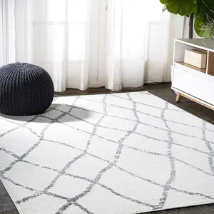 JONATHAN Y Illi Moroccan Diamond Trellis Indoor Area Rug; for Living Room, Kitchen, Bedroom, Dining Room, Office