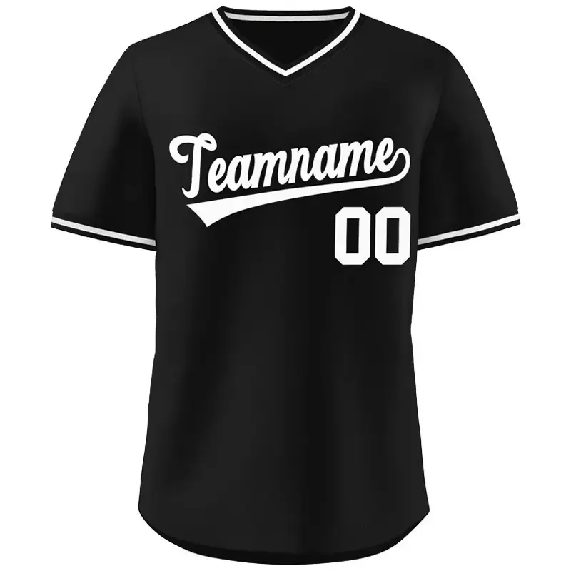 New factory-made men's V-neck baseball jersey, competition team shirt, breathable sports hot-selling short-sleeve T-shirt