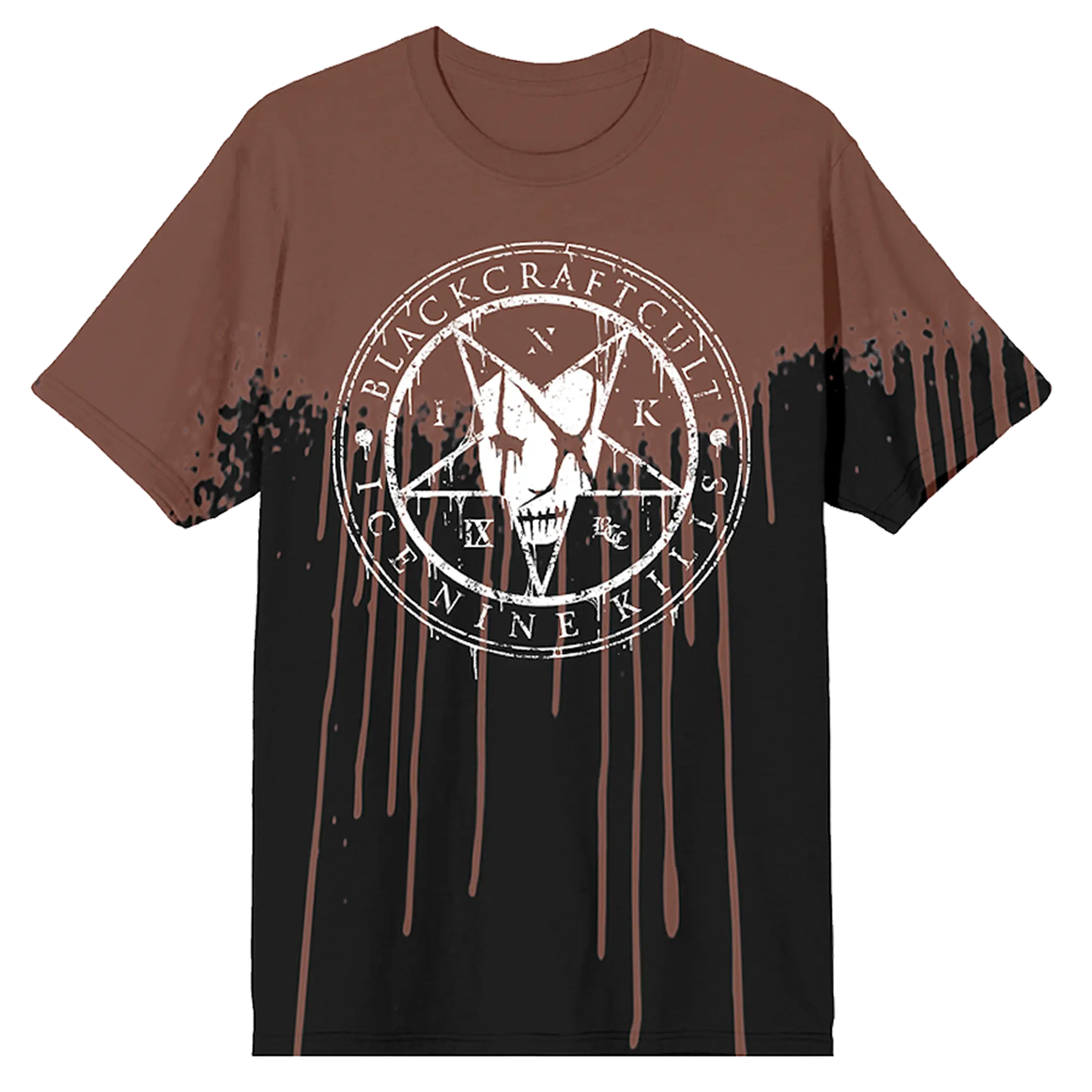 Men's Graphic T-Shirt with Distressed Pentagram Print, 100% Cotton Short Sleeve Round Neck Top with Unisex Fit, Streetwear, Menswear, Casual, Tee