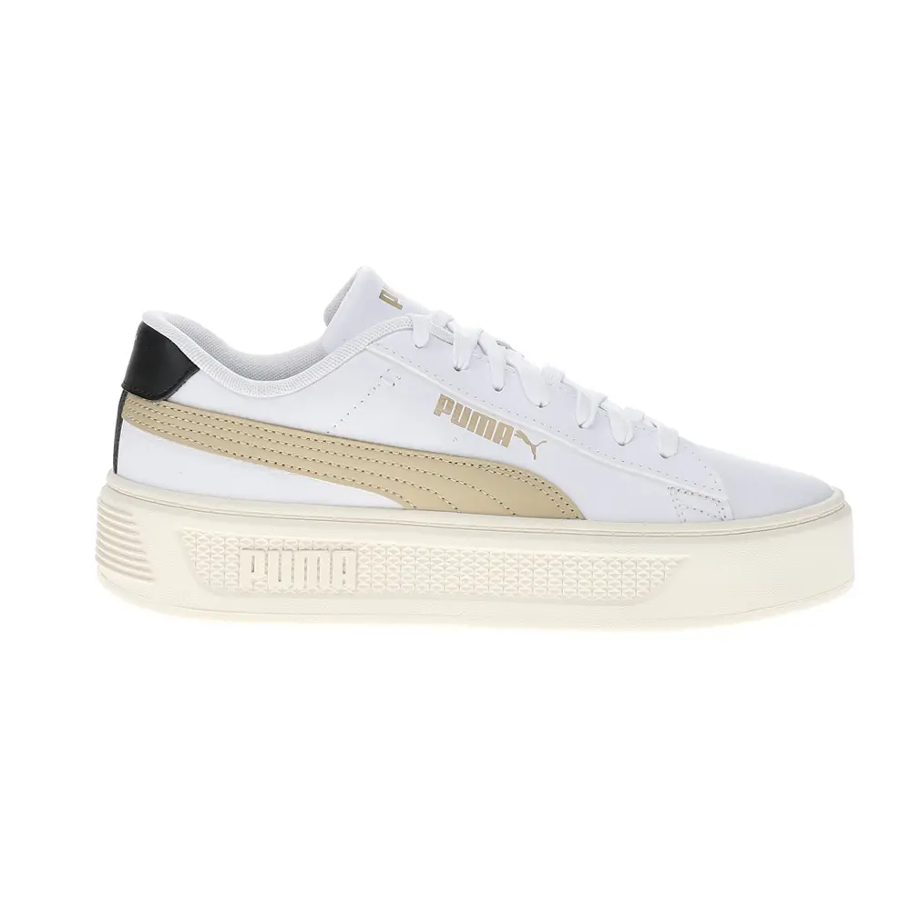 PUMA Womens Smash V3 Platform Lace Up Sneakers Shoes Casual - White PUMA Womens Smash V3 Platform Lace Up Sneakers Shoes Casual - White