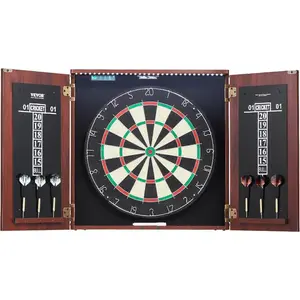 VEVOR Dart Board Cabinet Set, Multiple Styles Ready - to - Play Bundle Official Size, Steel Tip Dart Hideaway Cabinet, Features Easy Assembly, Complete with All Accessories, Perfect for Cricket GamesVEVOR Super Brand Day