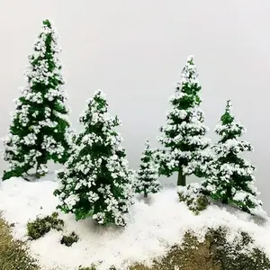 22PCS Mixed Scale Model Trees, Mini Snow Pine Model Trees 2-6 Inch, for Diorama Supplies Christmas Accessories Miniature Christmas Trees Micro Train Landscape Railway Sand Table